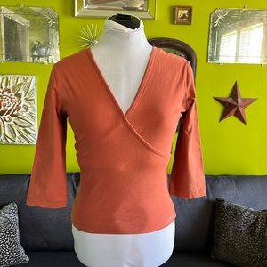 Soft Surroundings Top | Faux Wrap | Surplice | Ballerina | 3/4 Sleeve